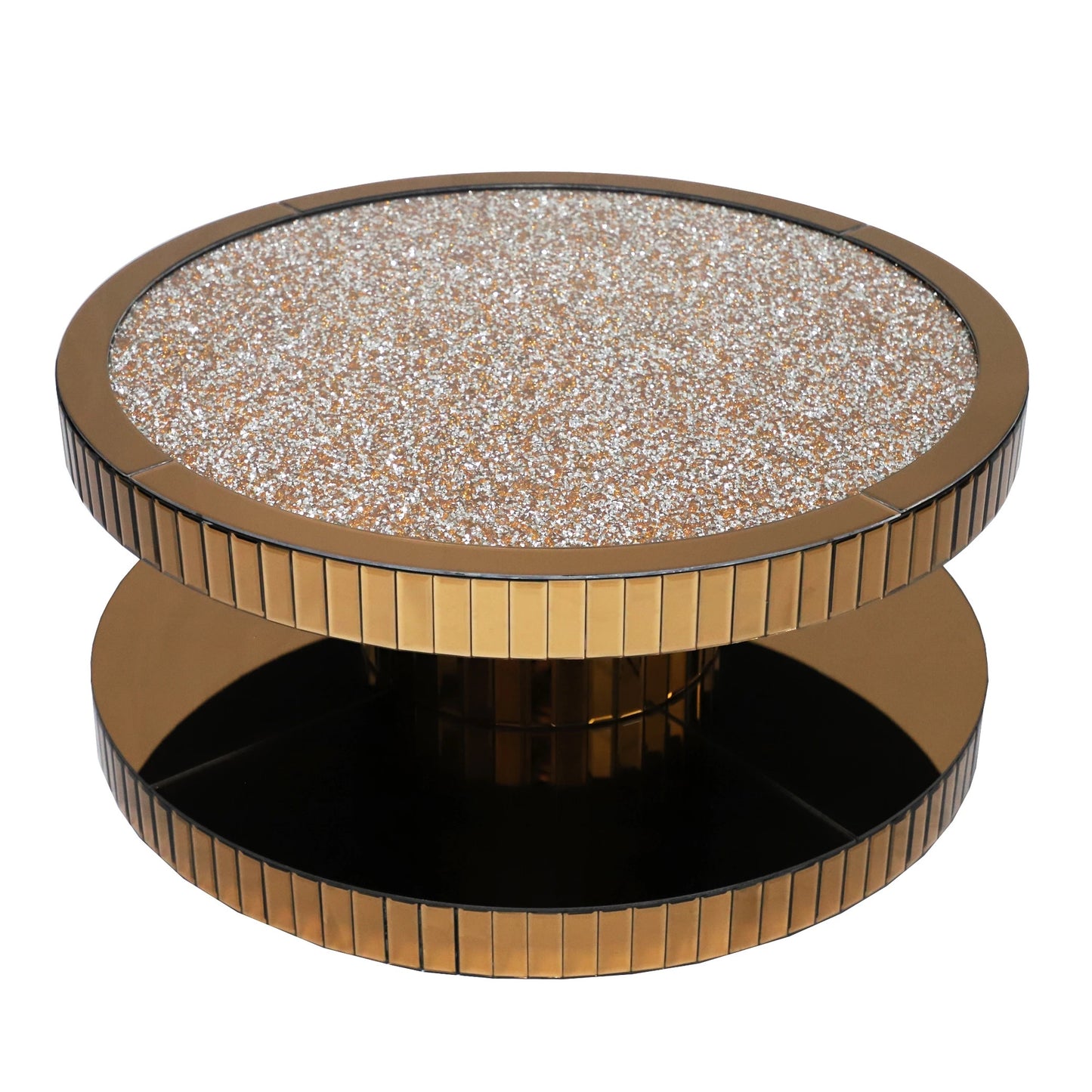 Gold Crystals Mirror Coffee Table