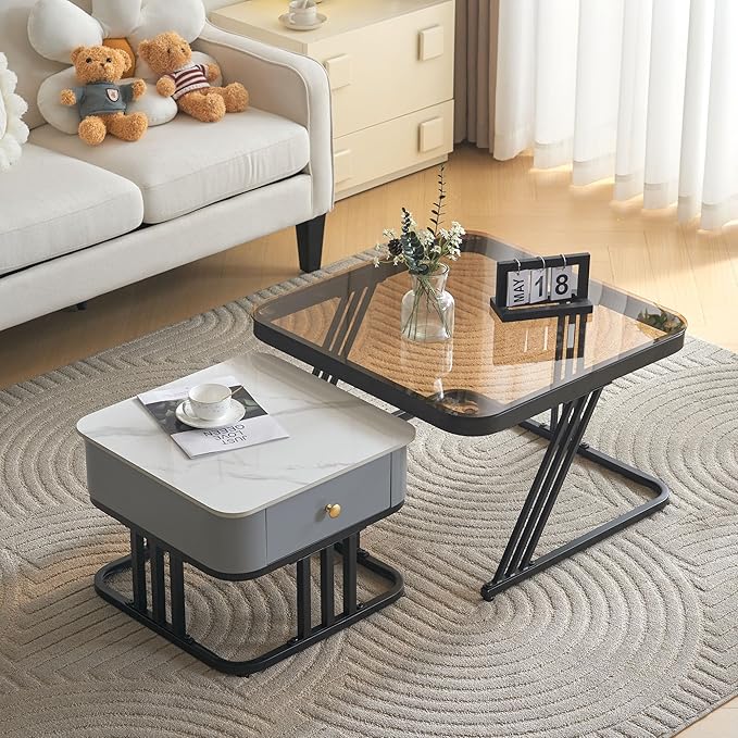 White Square Nesting Coffee Table