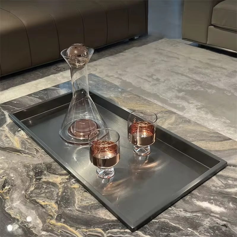 Faux Marble Square Black Coffee Table