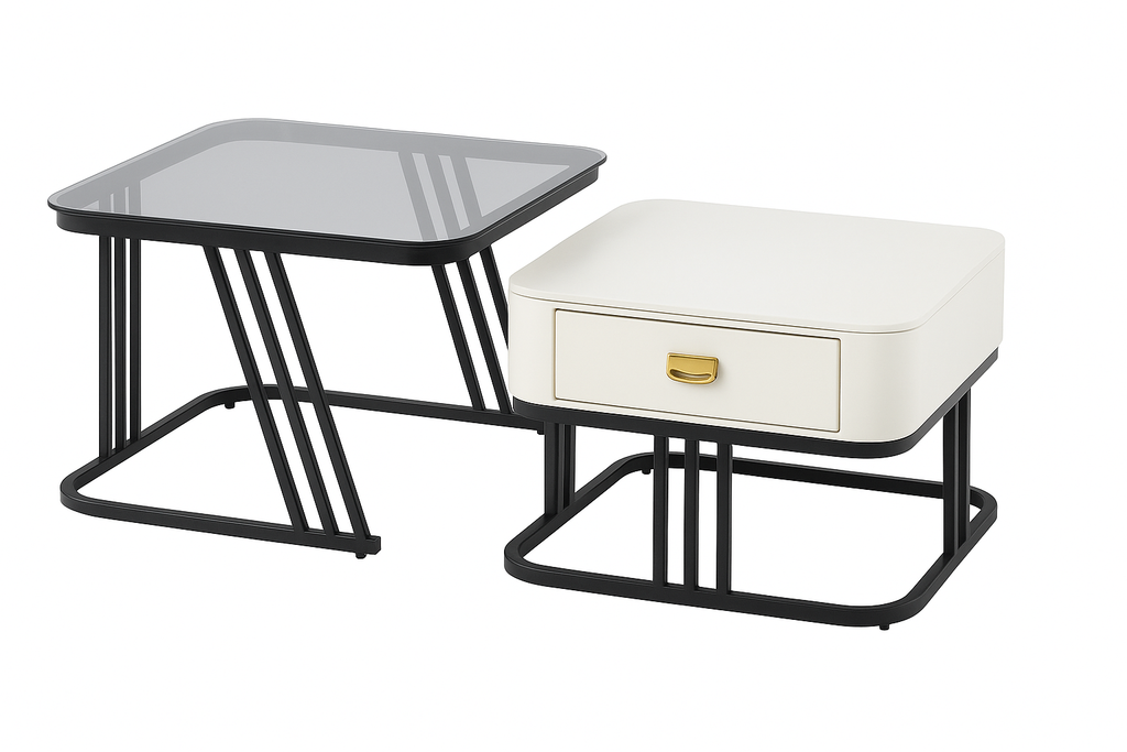 White Square Nesting Coffee Table