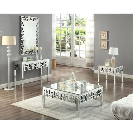 Geometry Silver Mirror Console