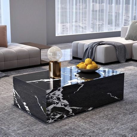 Black Modern Simple Sintered Stone Marble Coffee Table