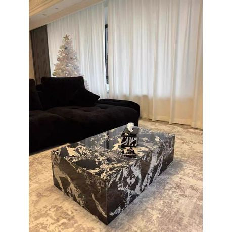 Black Modern Simple Sintered Stone Marble Coffee Table