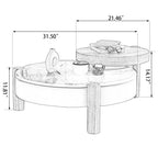 Wood + Faux Marble Round Coffee Table Sets