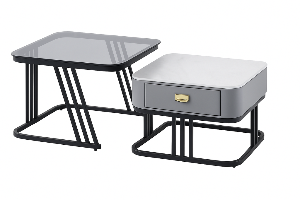 Grey Square Nesting Coffee Table