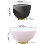 Round Sintered Stone Leather Drum Coffee Table Set