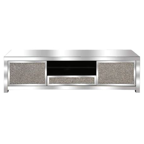 TV Stand Diamond Crushed TV Stand Soft Close Doors Crystal Mirror
