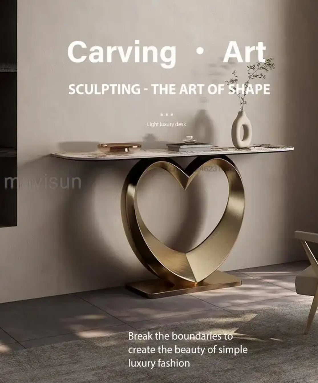 Luxury Heart Shaped Slate Console