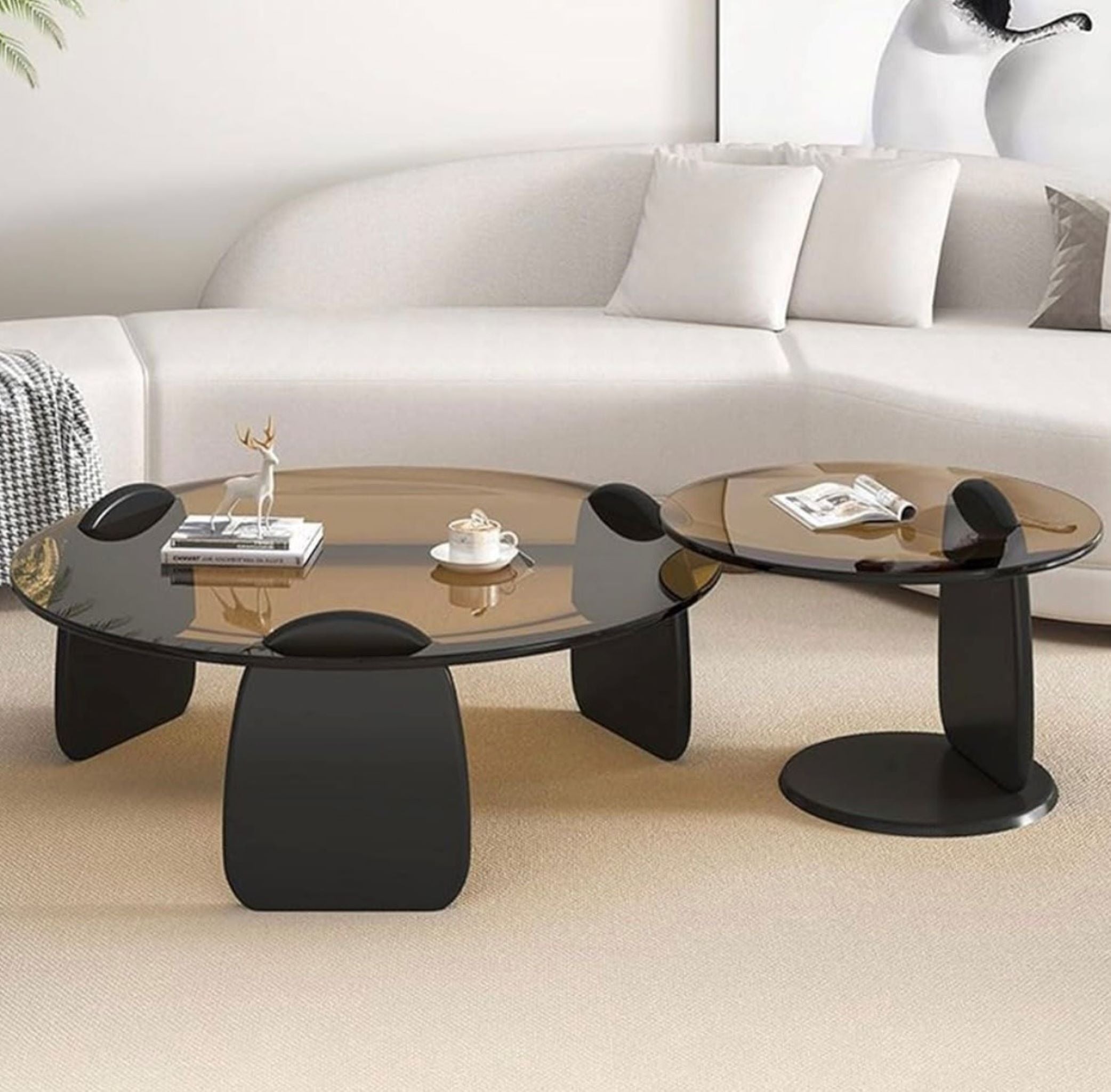 Nesting Glass Round Coffee Table 166