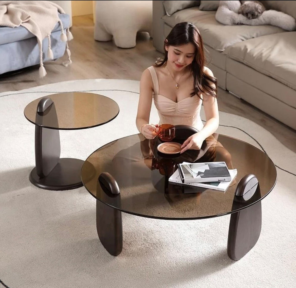 Nesting Glass Round Coffee Table 166