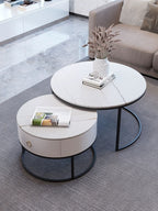 White Ceramic Round Coffee Table -XT2